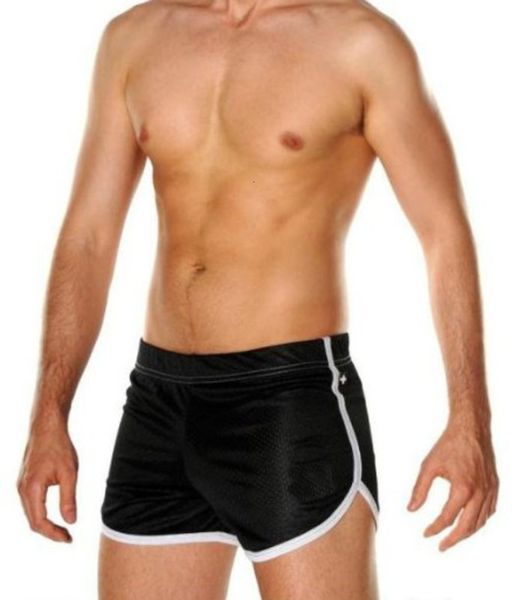 

men's under double net fabric some comfortable boxer shorts, White;black