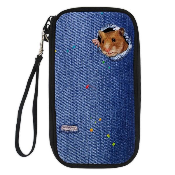 

wallets ladies wallet long zipper clutch jeans animal printing large capacity simple retro hand bag standard, Red;black