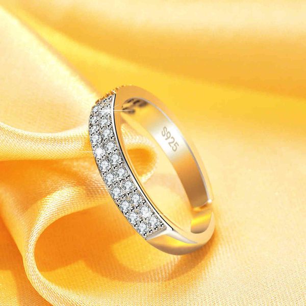 

fashion double row zircon knuckl open ring adjustable shang chi ring women smart jewelry g1125, Slivery;golden