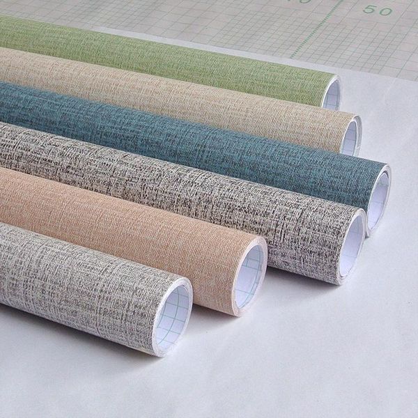 

wallpapers linen textured wallpaper for living room bedroom self-adhesive 3d wall sickers home decoration fireproof contact paper