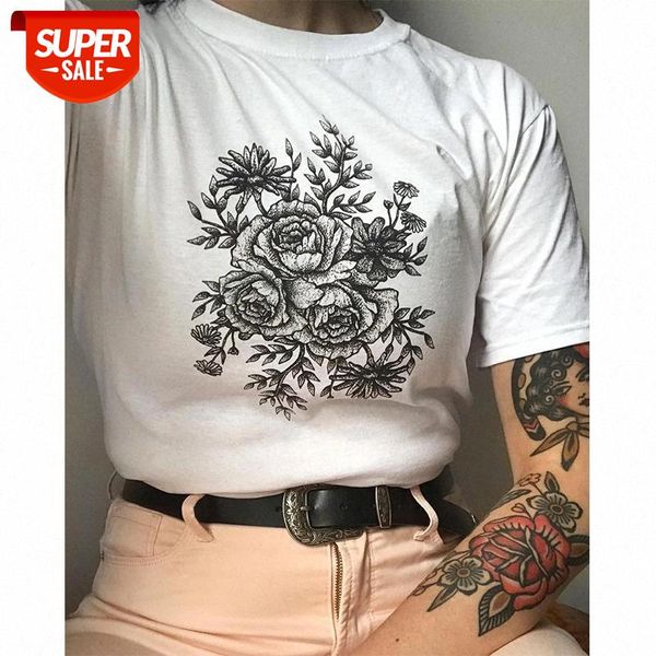 

sunfiz yf vintage floral print vintage 80s t shirts plus size loose white cotton graphic tees summer short sleeve #ir2m