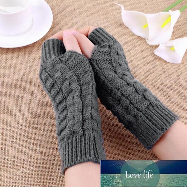 

knitted long hand finger glove winter warm wool fingerless gloves harf finger gloves for women girl men factory price expert design quality, Blue;gray
