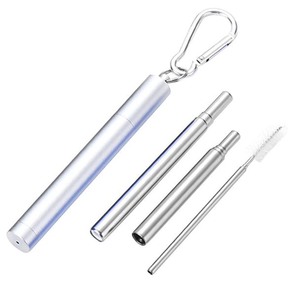 

drinking straws reusable portable stainless steel straw for travel safe collapsible metal with brush