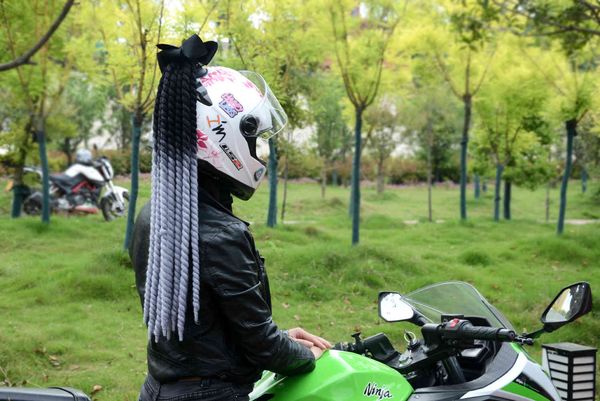 Hot New Freestyle Motocicleta Capacete Handmade Dreadlocks Decoração Punk Sujo Trança Motocross Corrida Para Todos os Cavaleiros Homem Mulheres