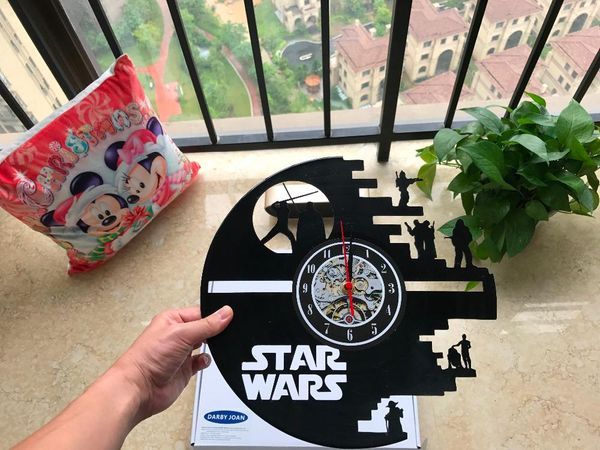 

wall clocks record ontwerp wandklok mode creatieve klok cd disc movie thema home decor 3d opknoping watc