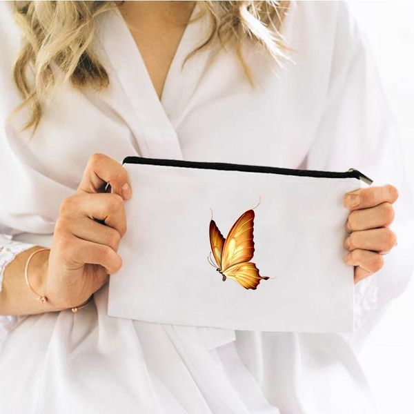 

cosmetic bags & cases butterfly bag for makeup mini organizer storage women woman kawaii make up pouch handbags travel