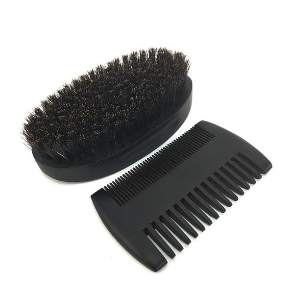 

hair brushes wood beard kit brush set double-sided styling comb repair modeling cleaning care for men, Silver
