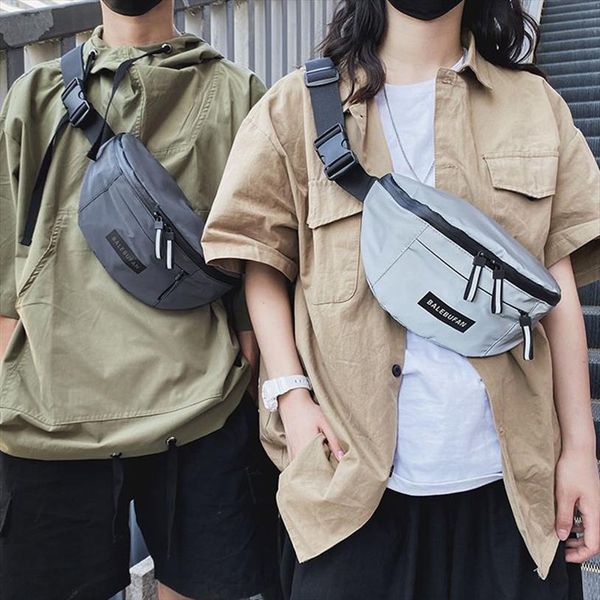 

fashion nylon waist reflective bags hip hop fanny pack crossbody chest outdoor movement belt phone