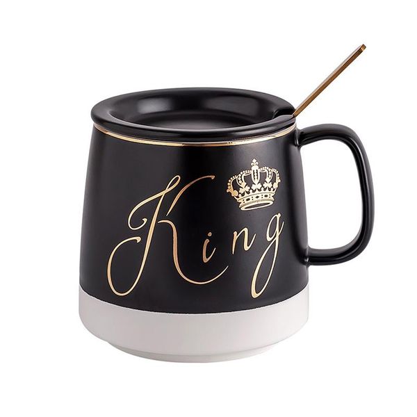 

mugs outline in gold ceramic mug with lid spoon, cup kitten coffee office drinkware couple gift