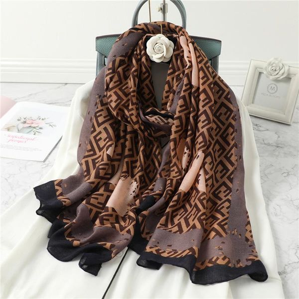 

scarves printed cotton scarf spring luxury linen shawl designer long head female headscarf lady shawl/shawl, Blue;gray