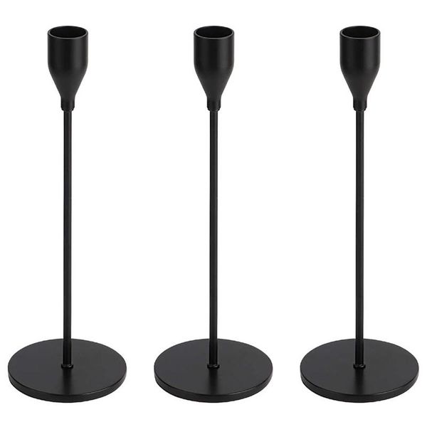

candle holders aaak -candle holder, taper set of 3 black candlestick holder tall metal decorative stand