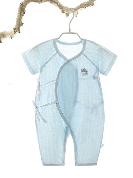 

born baby one-piece clothes cotton khaki monk's pajamas summer short sleeve, White