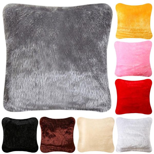 

cushion/decorative pillow 1x plush throw cases shaggy soft chair sofa cushion cover home bedroom livingroom fluffy faux fur 43x43cm