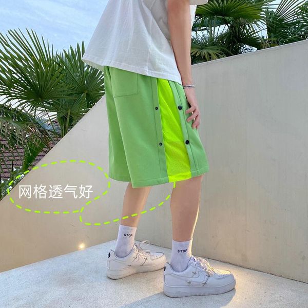 

men's shorts 2021 summer side stripe printing harem casual male cotton multi-pocket bodybuilding beach fashion, White;black
