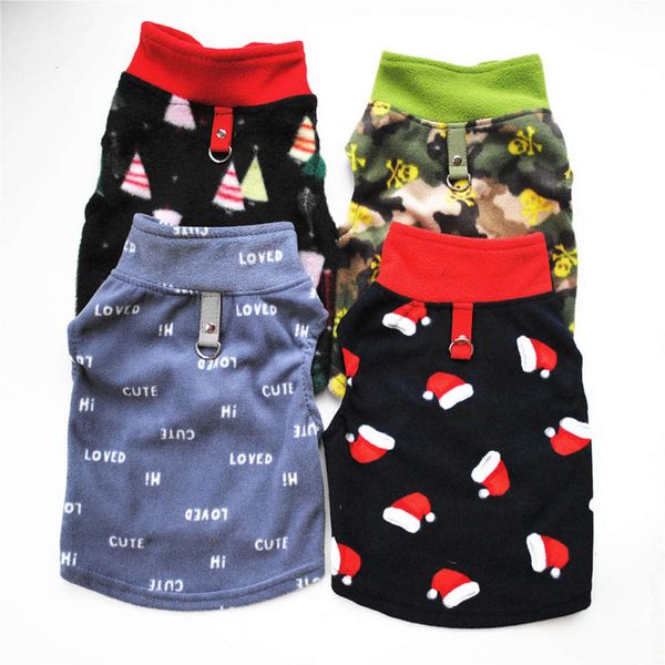 

pet autumn and winter fleece warm sweater traction buckle big dog cloth