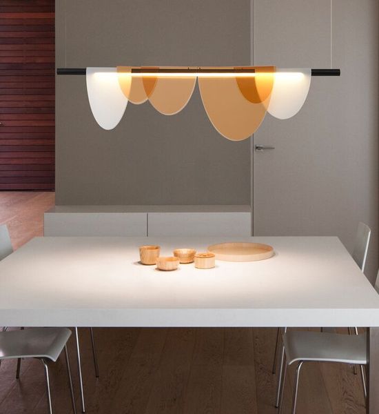 Lampadari moderni Soggiorno Lampada da soffitto per sala da pranzo Lampada a sospensione Bule / Ambra Lampada a sospensione decorativa a semicerchio