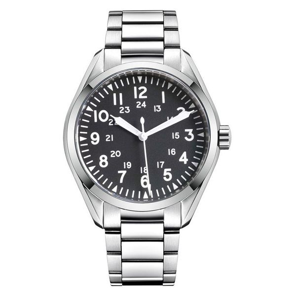 

wristwatches 41mm tandorio nh35a miyota 8215 st 1612 luminous automatic men watch sapphire glass 316l stainless steel bracelet black dial, Slivery;brown