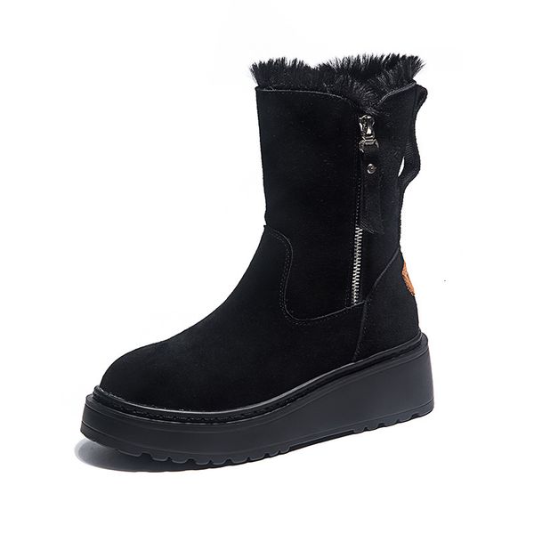 

swonco genuine women winter shoes boots lateral female snowboots 9w46, Black