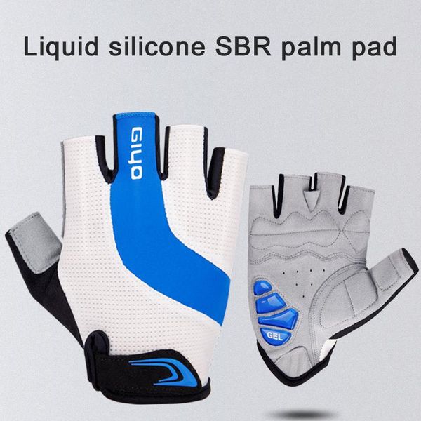 

cycling gloves breathable lycra fabric road bicycle half finger glove, Black