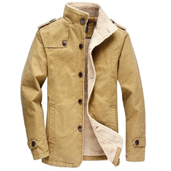 

men's jackets autumn winter men fashion fleece warm cotton casual clothing black khaki big size 6xl jaqueta masculina, Black;brown