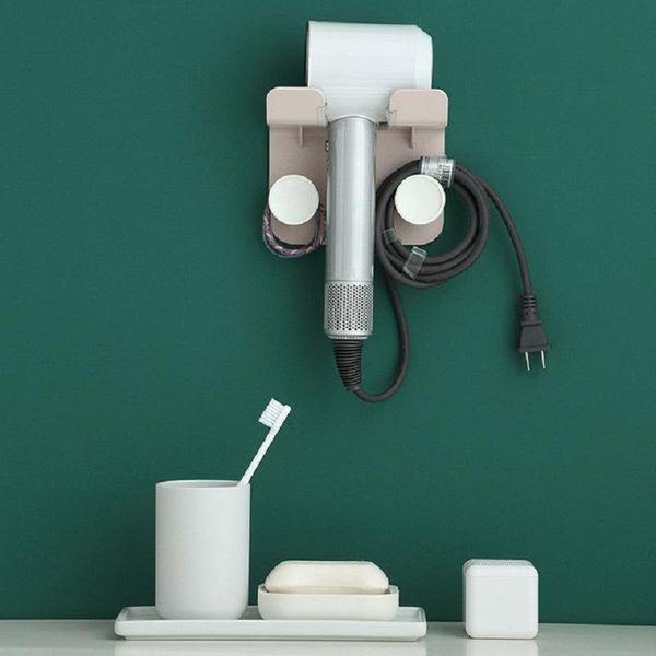 

hooks & rails hairdryer holder no drilling bathroom toilet wall mounted hair dryer storage rack door adhesive hook bracket
