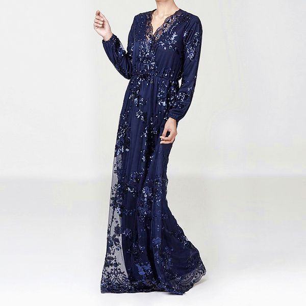 

Sequin Abaya Arabic Muslim Dress Women Vestidos Hijab Robe Dubai Dress Kaftan Turkey Islamic Clothing Caftan Marocain DressesPlus size cloth