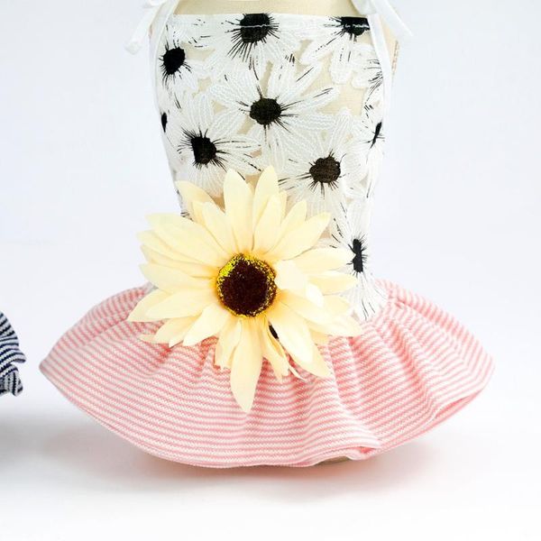 

dog apparel fashionable pet dress spring summer clothes dresses sunflower skirt supplies