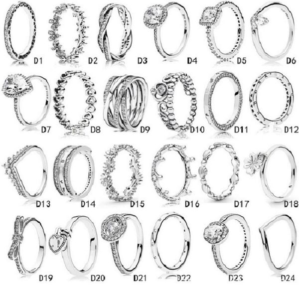 925 Sterling Silber Ring Herren Mode Pandora Stil Diamant Ring Schmuck Frauen Hochzeit Verlobungsringe für Damen