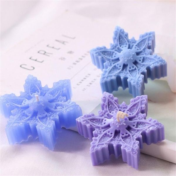 

christmas decorations decor silicone snowflake mold candle soap diy plaster decorating mould candy chocolate making tool
