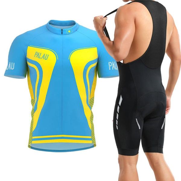 

racing sets classic palau summer cycling jersey set breathable team sport road bicycle men's bike wear clothing, Black;blue