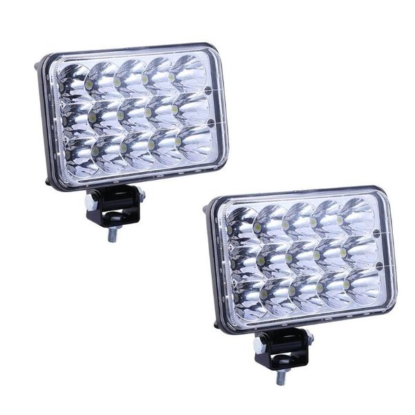 

car headlights 1 pair 15 leds light bulb headlamp replacement h4666/h4656