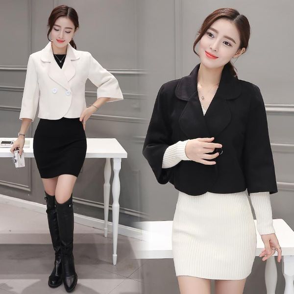 

women's suits & blazers zoulv 2021 solid woolen plus size women autumn winter style casual basic blazer coat single button suit work we, White;black