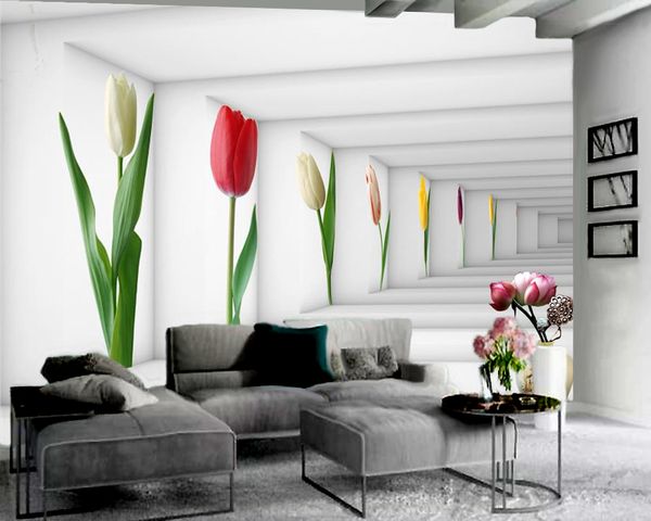 

extended space flower 3d living room bedroom kitchen home improvement painting mural wall paper