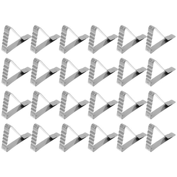 

clothing & wardrobe storage 24pcs stainless steel tablecloth clips antiskid table cover fixing clip (silver)
