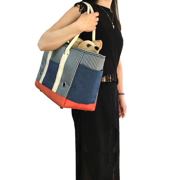

handbag style pet dogs striped carrier bag small puppy carrier bag