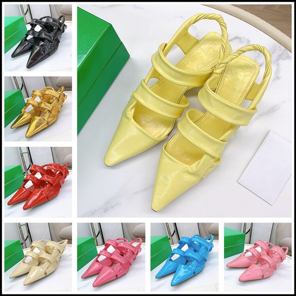 

2021 sandals luxurys designers shoe brand spring summer shoes designer womens women slip pointed toe sandal slingback pumps with box size 35, Black