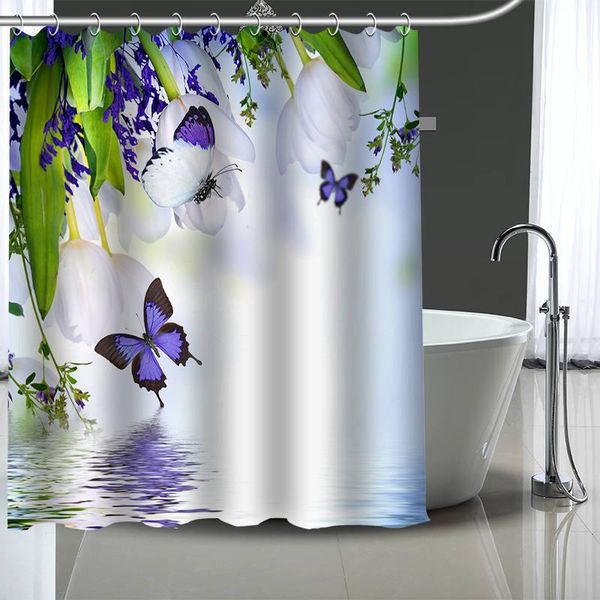 

shower curtains custom butterfly curtain with plastic hooks modern fabric bath home decor your image