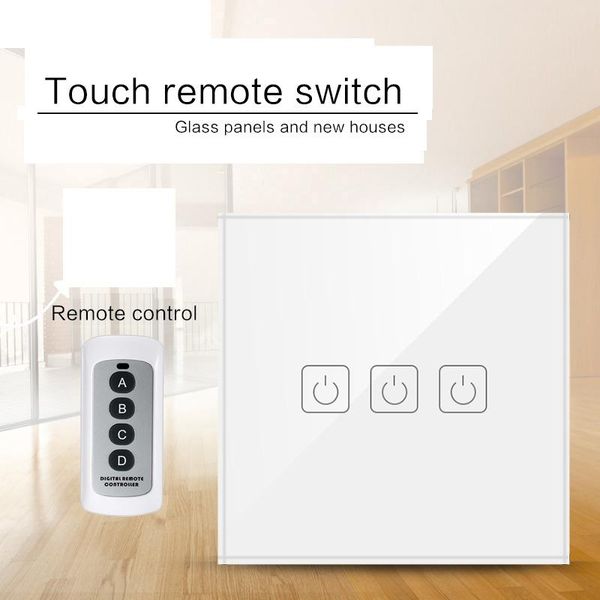 

smart home control eu/uk standard 1/2/3 gang wireless remote light switches, rf433 wall touch switch