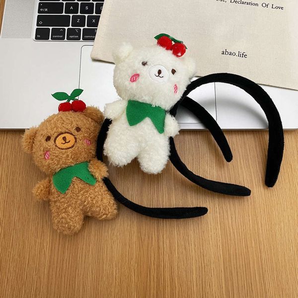 

wide edge face washing plush headband jewelry bear makeup girl's, Black;brown