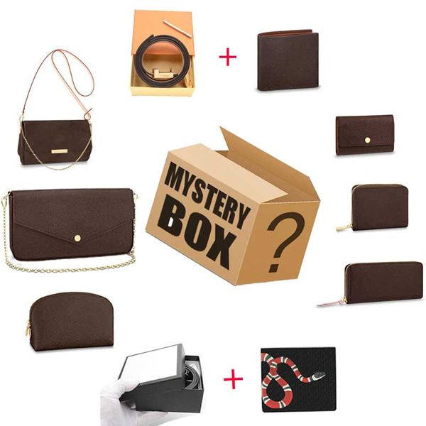

christmas blind box luxury purse designer bags belts lucky boxs one random mystery gift for holidays / birthday value wallets holders bag wa, Red;black