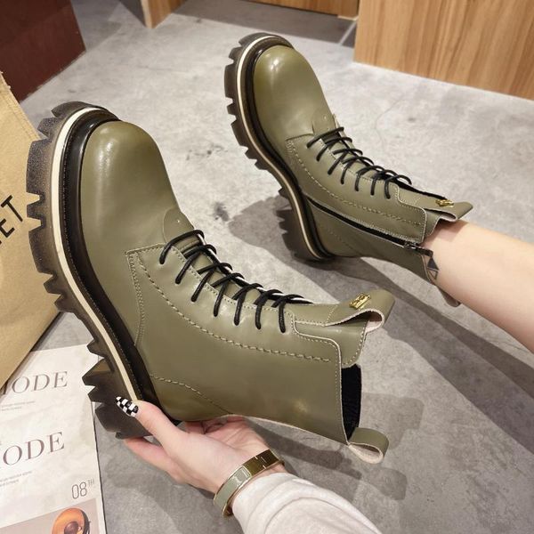 

boots female winter keep warm black short lacing side zipper all-match outdoor women's 2021