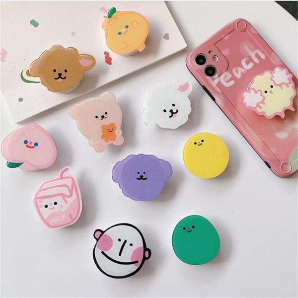 

cell phone mounts & holders cartoon bear korea style expanding holder stand mount socket fold mobile smartphone pocket deskbracket