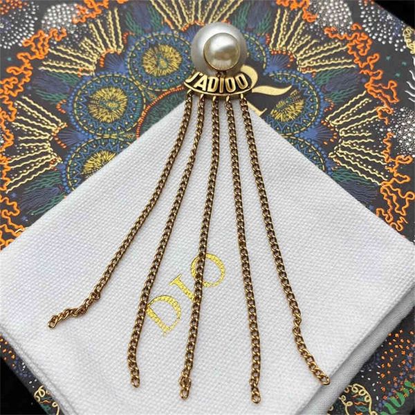 

alphabet size pearl tassel long women's earrings alphabet hanging feeling, Black