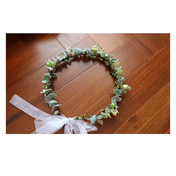 

wholesales plant leaf berry flower wreath crown festival headband women hair accessories headdress leaf garland wedding qylkur
