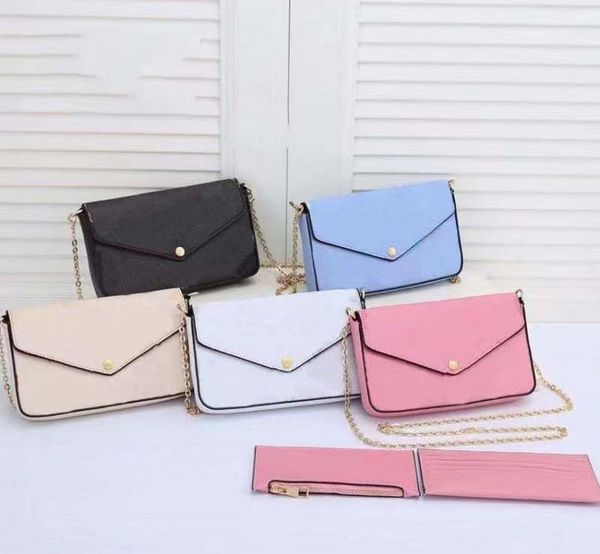 

3-piece set designers bags handbags fashion chain women classic brown cross body totes hobo purses lady shoulder channel tote bag 26