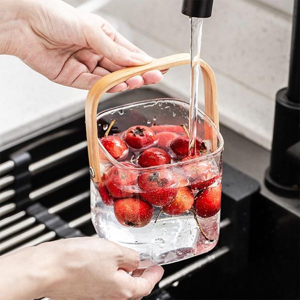

creative glass snack candy storage basket square pastry dried fruit gift basket fruit organizer jar kitchen supply