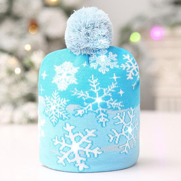 

beanie/skull caps knitting boy girl hat beanie warm christmas light up cap gift for kids xmas 2021 year streetwear, Blue;gray