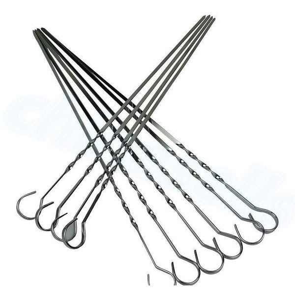 

portable picnic bbq barbeque needle 39cm camping stainless steel grilling party kabob kebab flat la jlldoh insyard