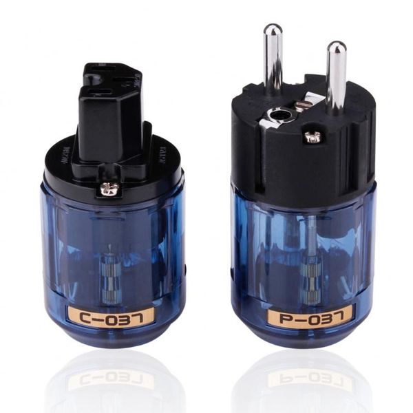 

smart power plugs hifi oyaide c-037 p-037e schuko europe eu plug rhodium plated iec audio connector female-male matihur 1 pairs