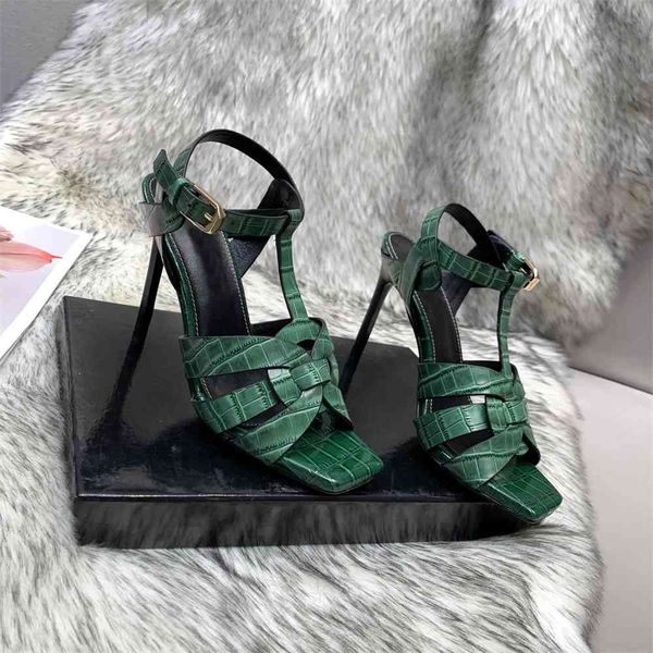 

80% off outlet store thin heel high heel roman sandals women's shoes cross leather hollow button fashion women's shoes, Black